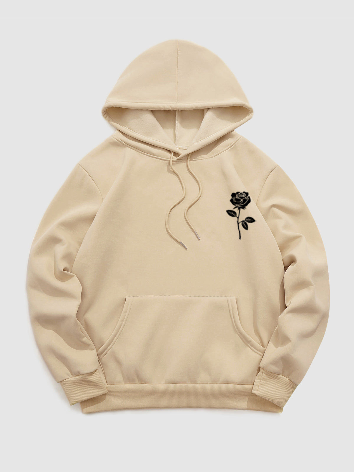 Men's fleece rose print monogram hoodie