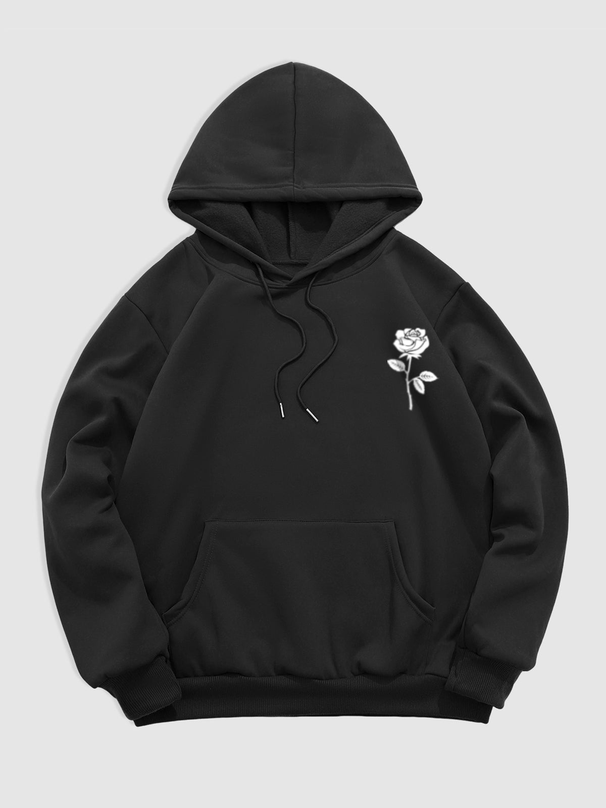 Men's fleece rose print monogram hoodie