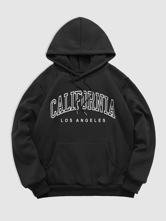 Men's "CALIFORNIA" velvet printed letter hoodie