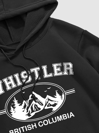 Men's fleece printed mountain hoodie