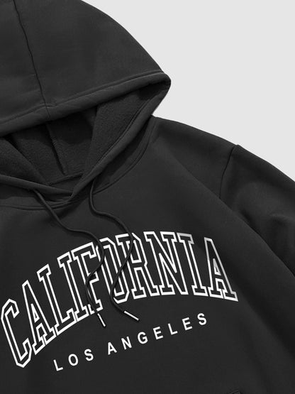 Men's "CALIFORNIA" velvet printed letter hoodie