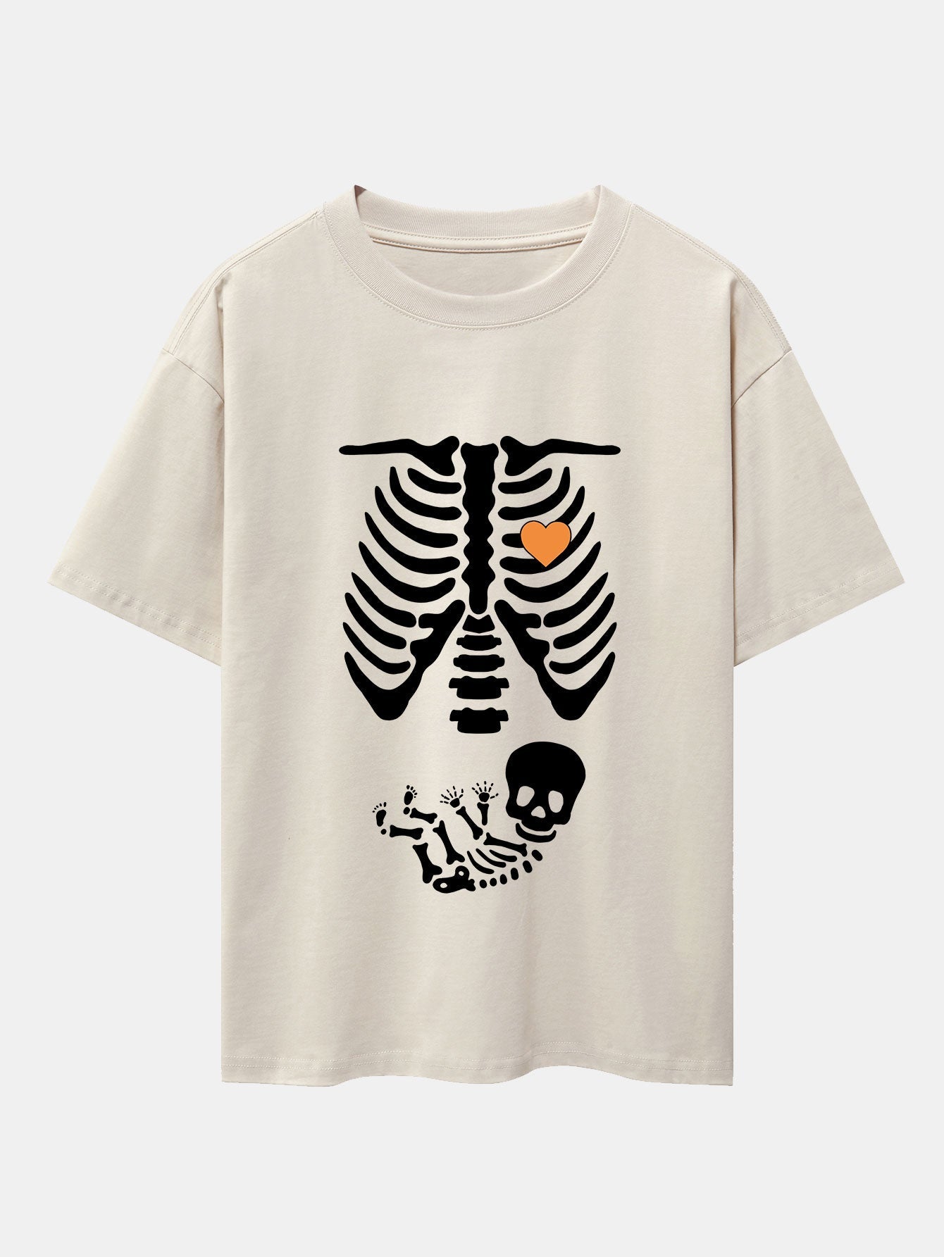 Funny Skeleton Baby Drop Shoulder Oversize T-Shirt