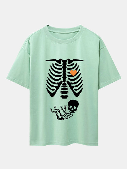 Funny Skeleton Baby Drop Shoulder Oversize T-Shirt