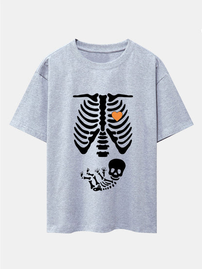 Funny Skeleton Baby Drop Shoulder Oversize T-Shirt