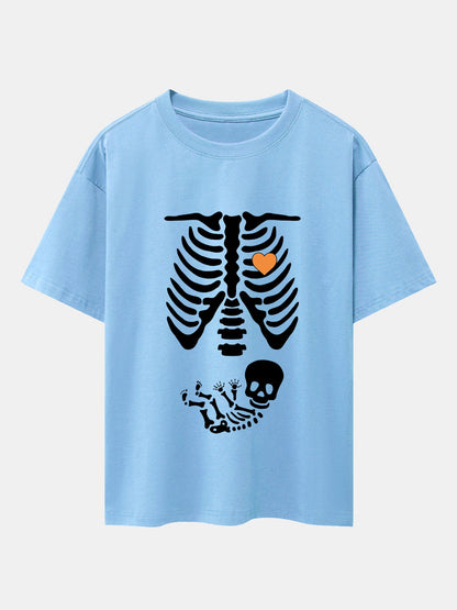 Funny Skeleton Baby Drop Shoulder Oversize T-Shirt