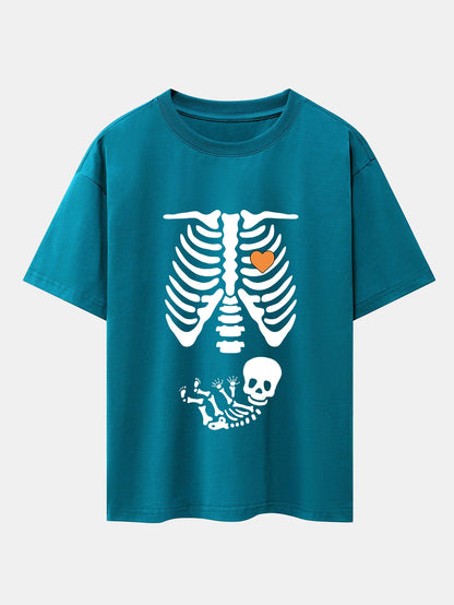 Funny Skeleton Baby Drop Shoulder Oversize T-Shirt