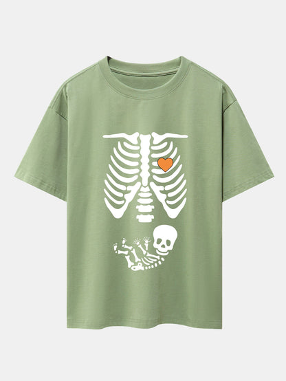 Funny Skeleton Baby Drop Shoulder Oversize T-Shirt