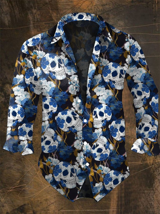 Men's Skull Print Long Sleeve Shirt