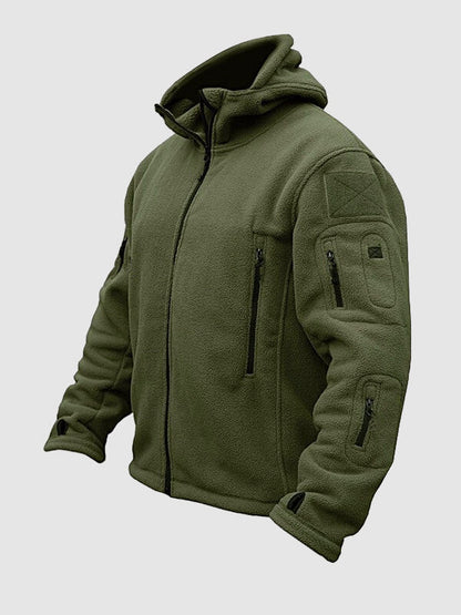 Men's Thermal Fleece Pocket Hooded Zip Jacket