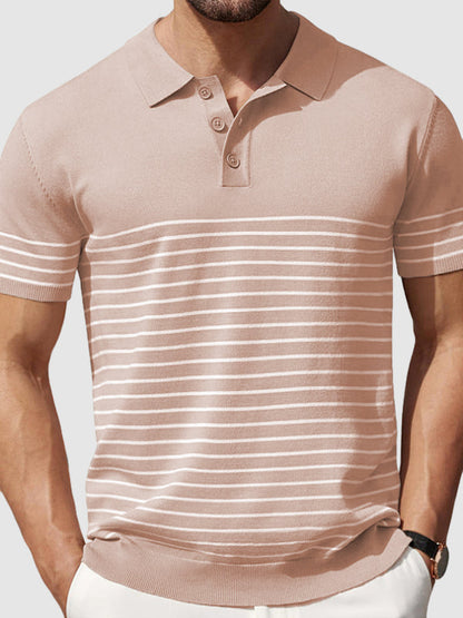 Men's Striped Knitted Business Casual POLO