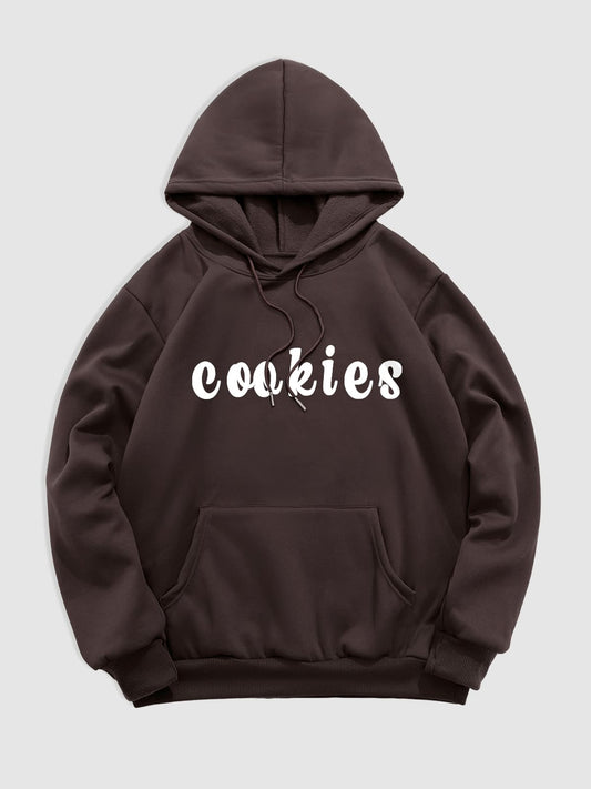 Men's "COOKIES" letter print casual hoodie