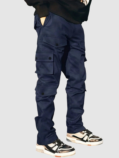 Men's Multi-Pocket Elastic Waist Casual Work Pants