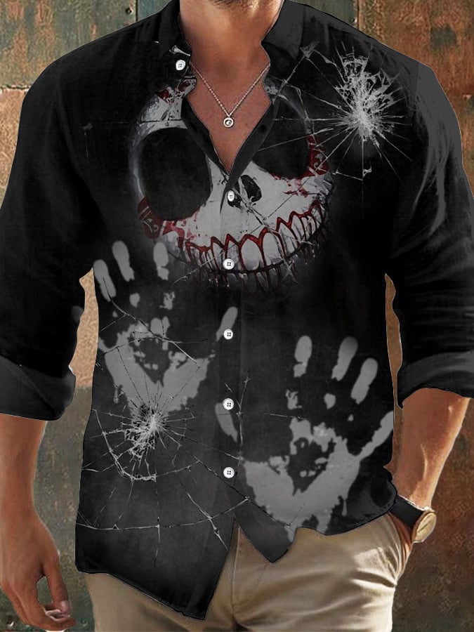 Men's Vintage Skull Faith Long Sleeve Shirt