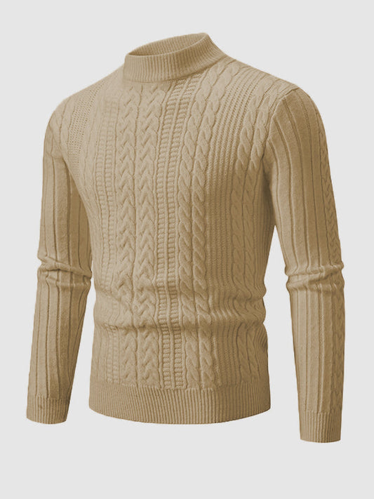 Men's Classic Geometric Slim Stand Collar Sweater