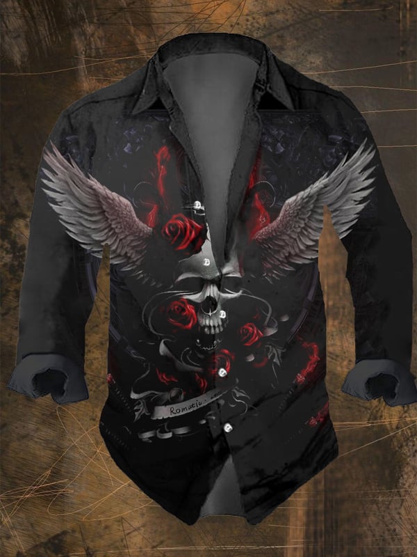 Men's Vintage Skull Faith Long Sleeve Shirt