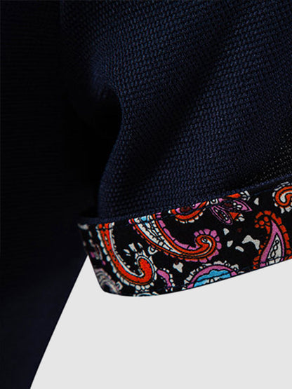 Men's Paisley color matching POLO casual pants set