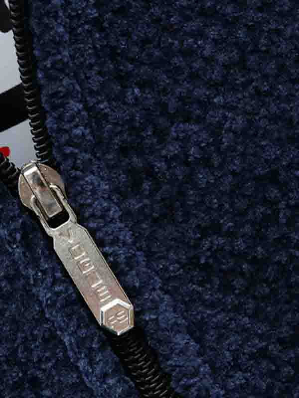 Men's Fleece-lined thickened knitted zipper Long  hooded jacket