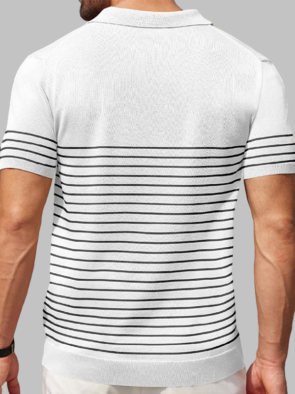 Men's Striped Knitted Business Casual POLO