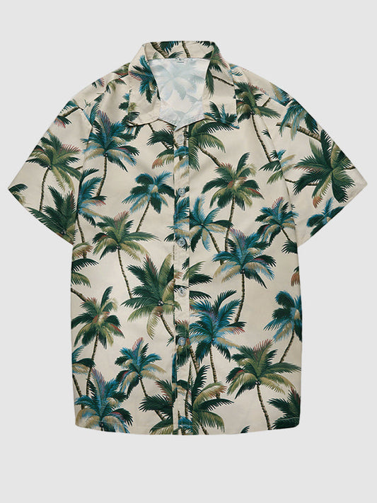 Men's Hawaiian Print Casual Resort Style Short Sleeve Shirt