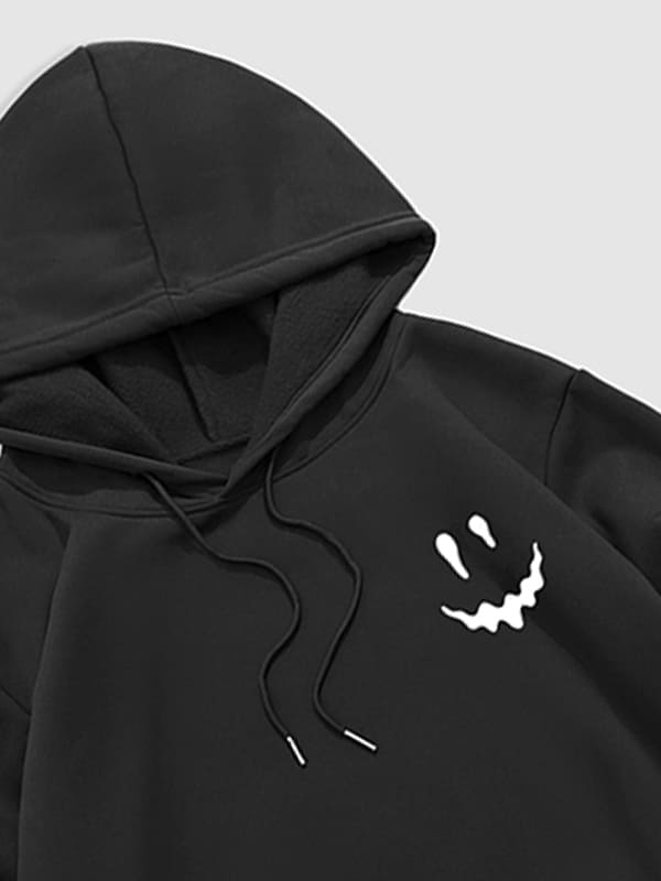 Men's Smiley Print Casual Hoodie