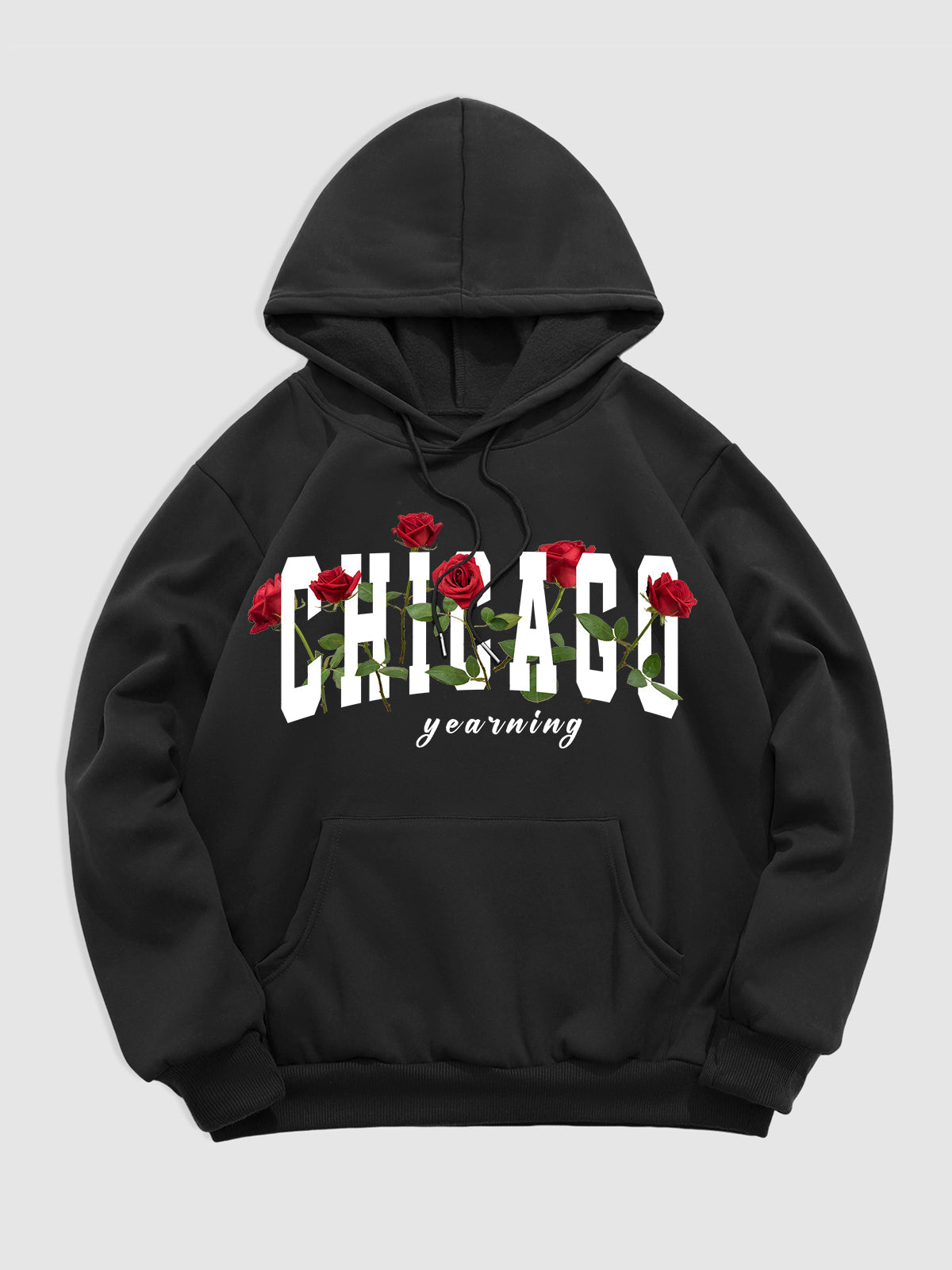 Men's "Chicago" Rose Pattern Print hoodie