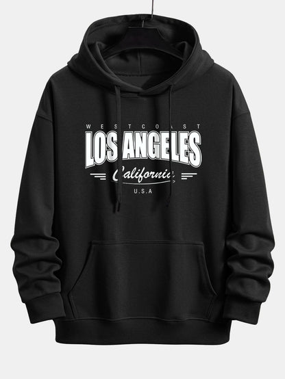 Los Angeles Print Relax Fit Hoodie & Jogging Pants Set