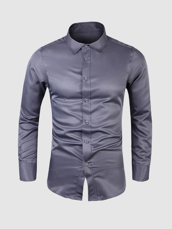 Men's Solid Color Business Casual Shirt