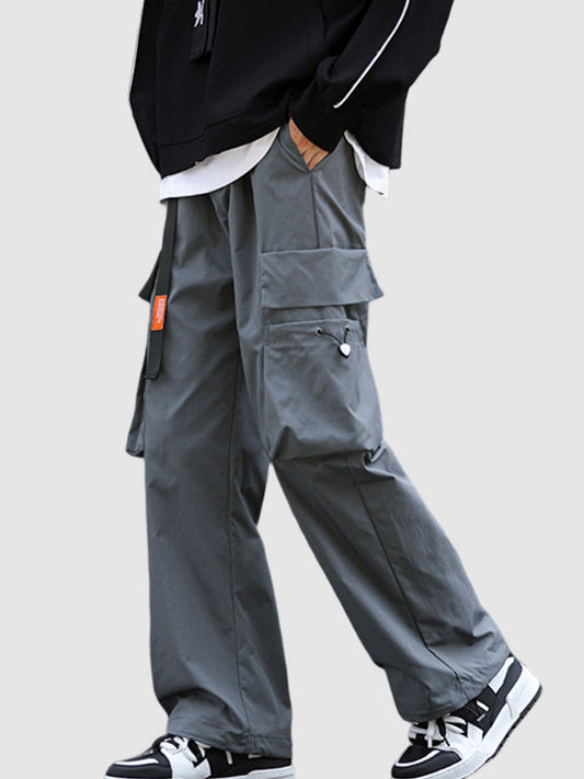 Men's Large Pocket Ribbon Casual Cargo Pants