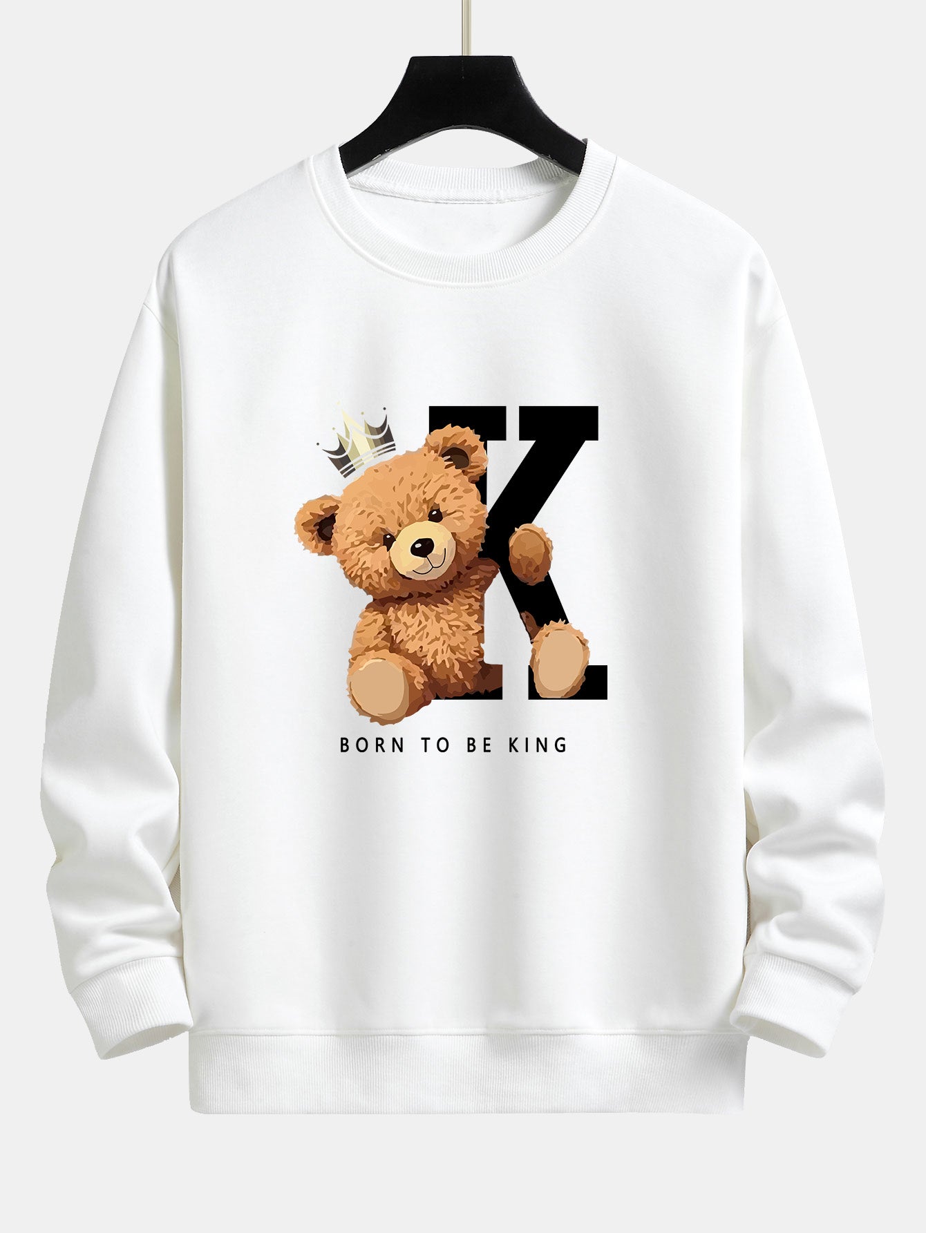 Crown King Bear Print Relax Fit Sweatshirt