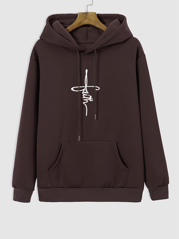 Men's Classic Print Casual Hooded Sweatshirt