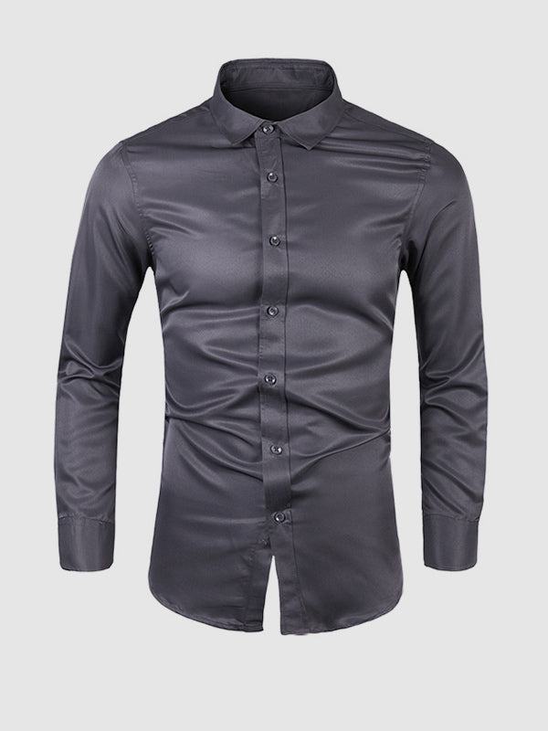 Men's Solid Color Business Casual Shirt