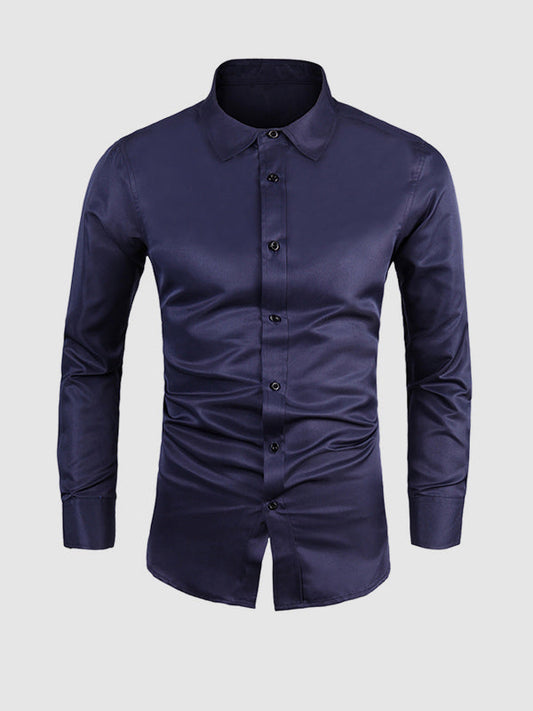 Men's Solid Color Business Casual Shirt