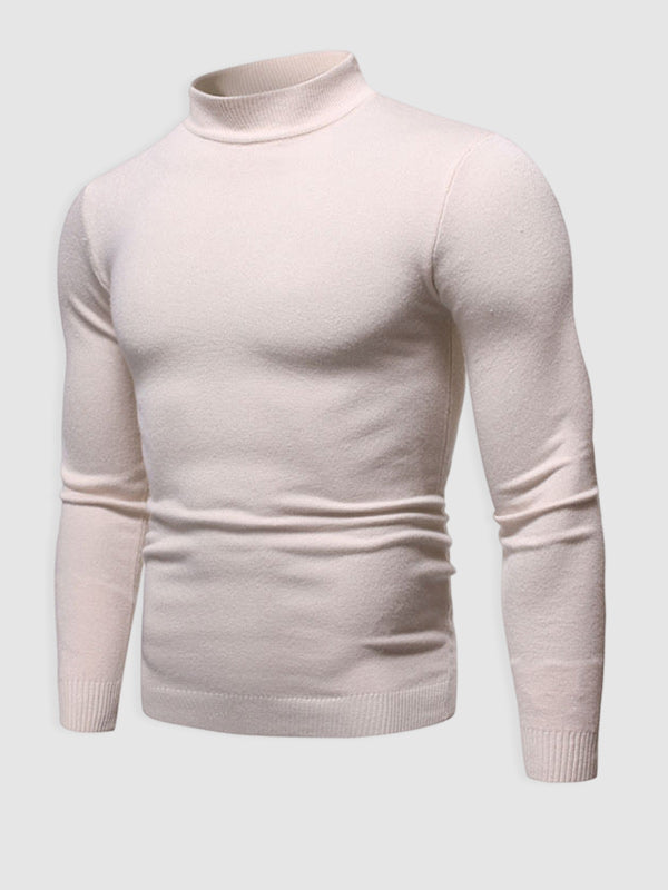 Men's Basic Solid Turtleneck Sweater