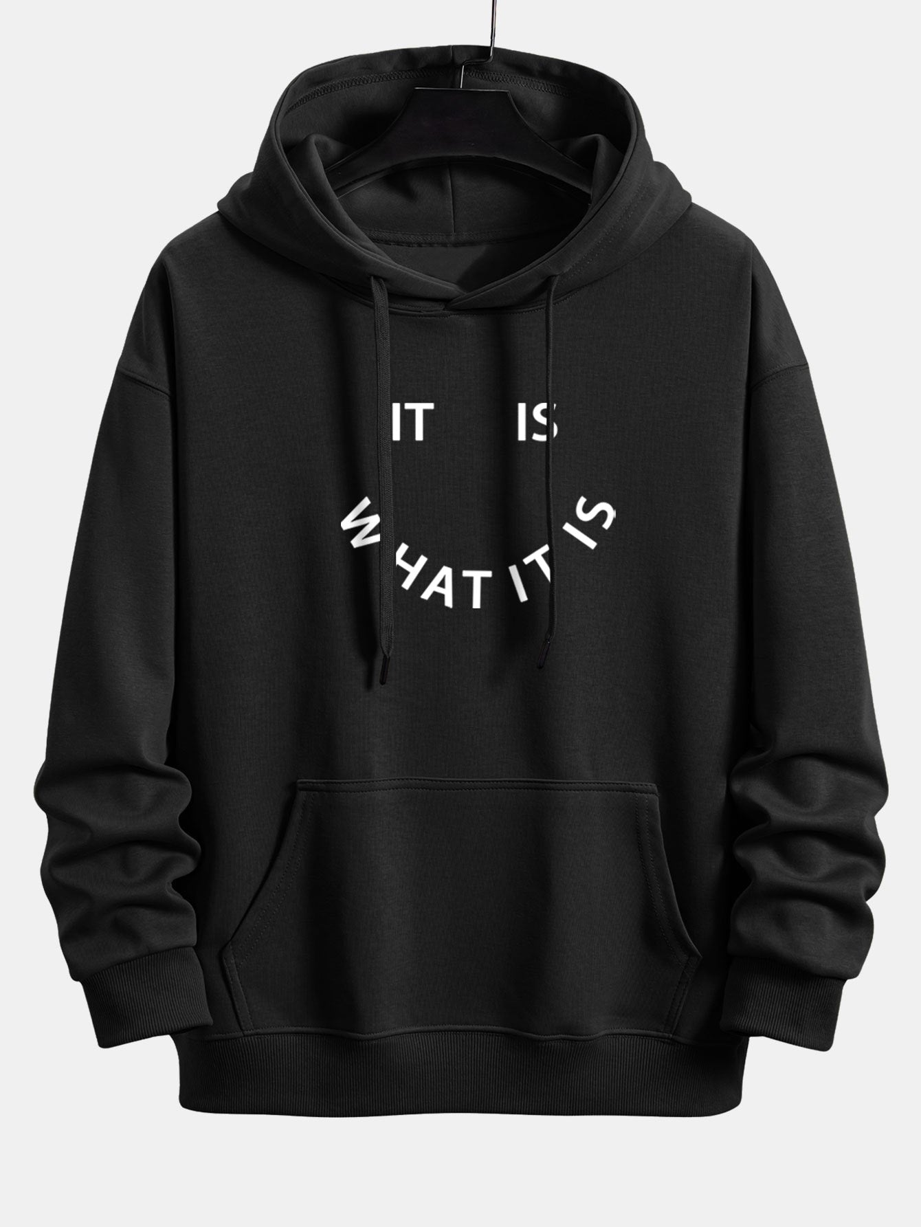 It Is What It Is Print Relax Fit Hoodie & Jogging Pants