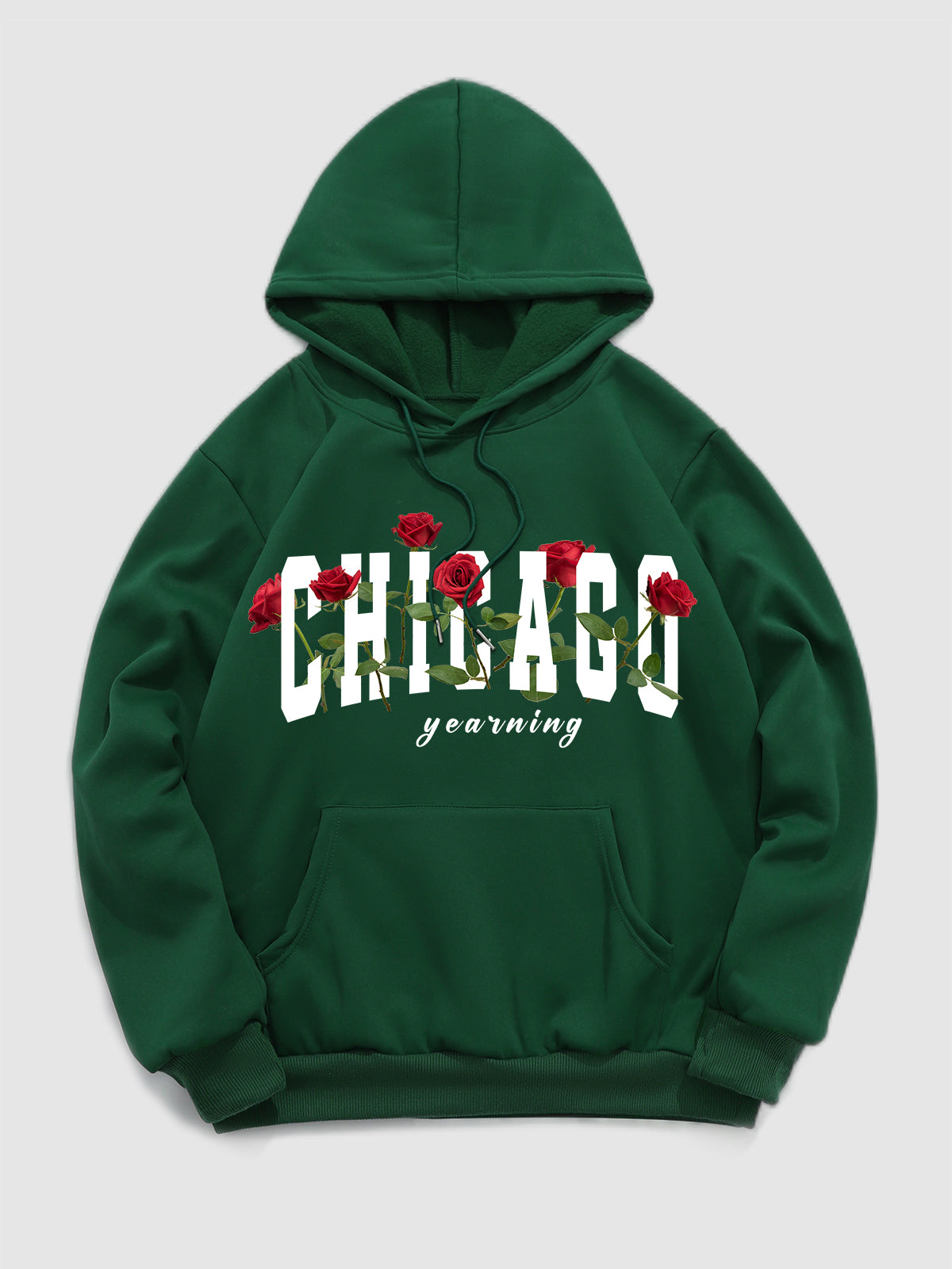 Men's "Chicago" Rose Pattern Print hoodie