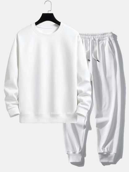 Basic Relax Fit Crew Neck Sweatshirt & Jogging Pants