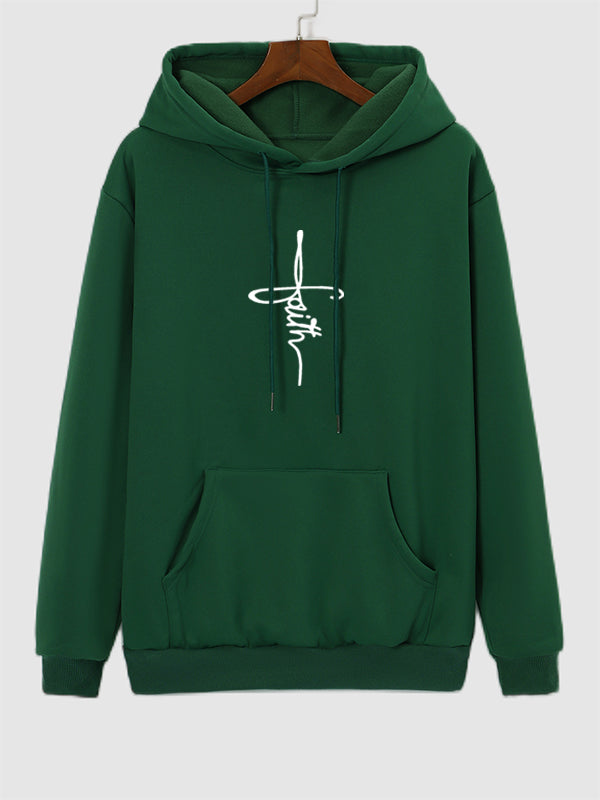 Men's Classic Print Casual Hooded Sweatshirt