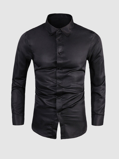 Men's Solid Color Business Casual Shirt