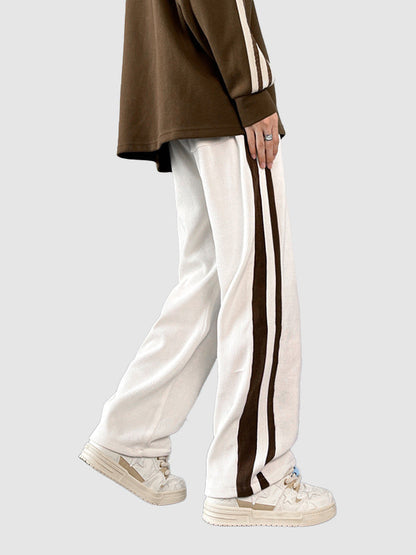 Men's corduroy striped drawstring casual pants