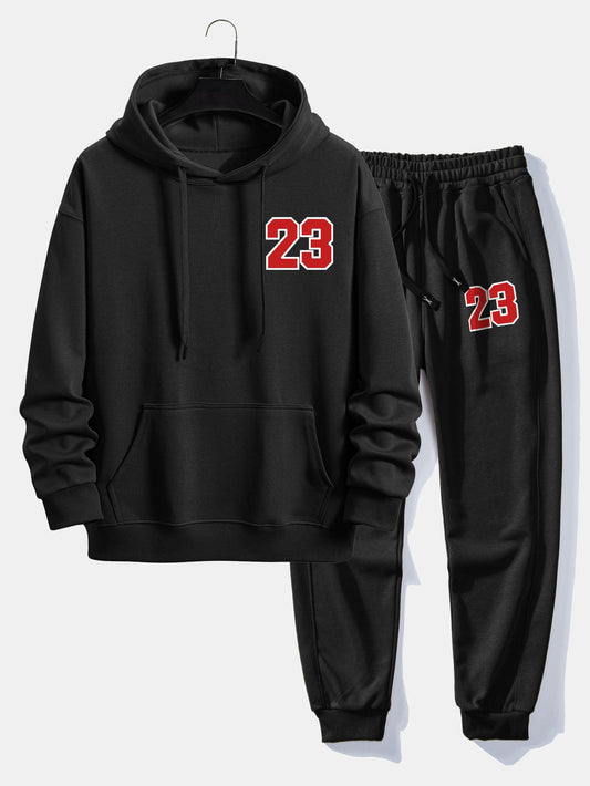 Number 23 Print Relax Fit Hoodie & Jogging Pants