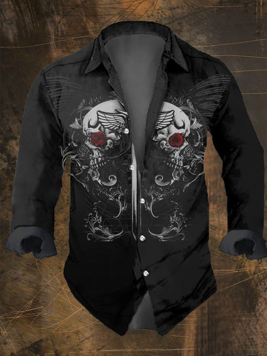 Men's Vintage Skull Faith Long Sleeve Shirt