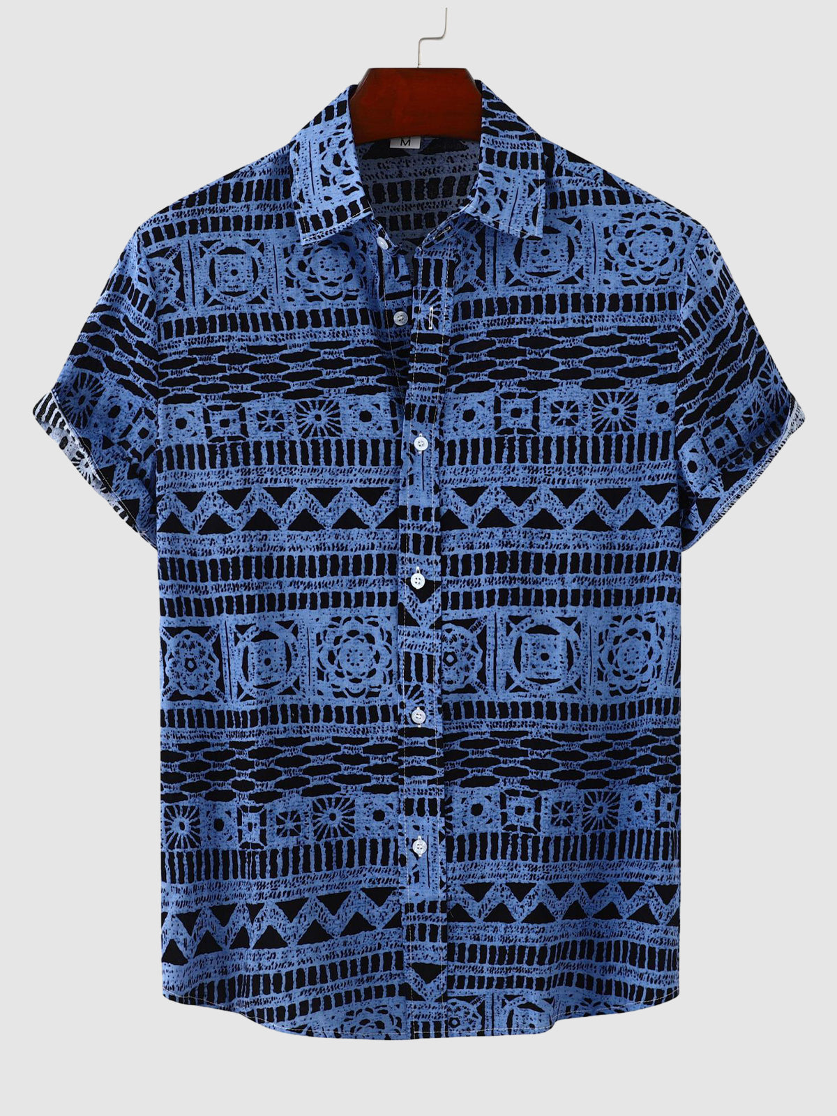 Men's Ethnic Hawaiian Print Casual Short Sleeve Shirt