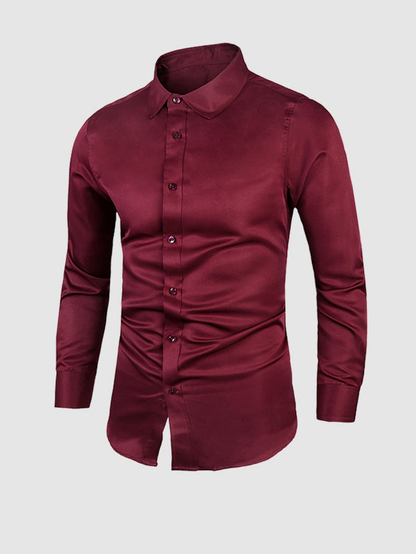 Men's Solid Color Business Casual Shirt