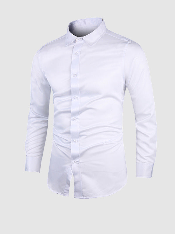 Men's Solid Color Business Casual Shirt