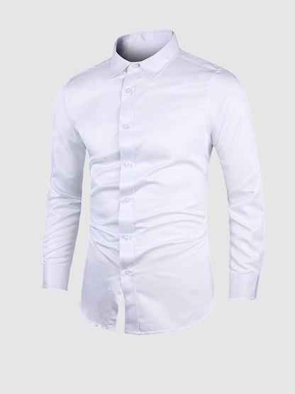 Men's Solid Color Business Casual Shirt