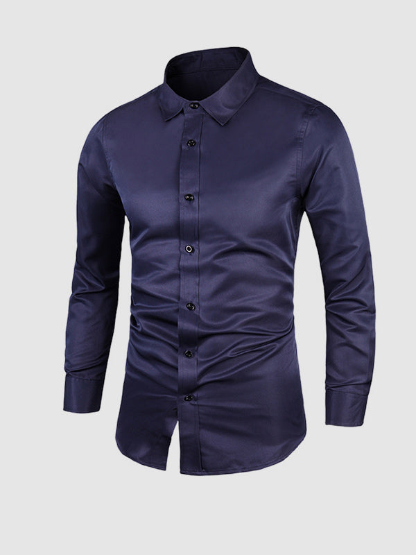 Men's Solid Color Business Casual Shirt