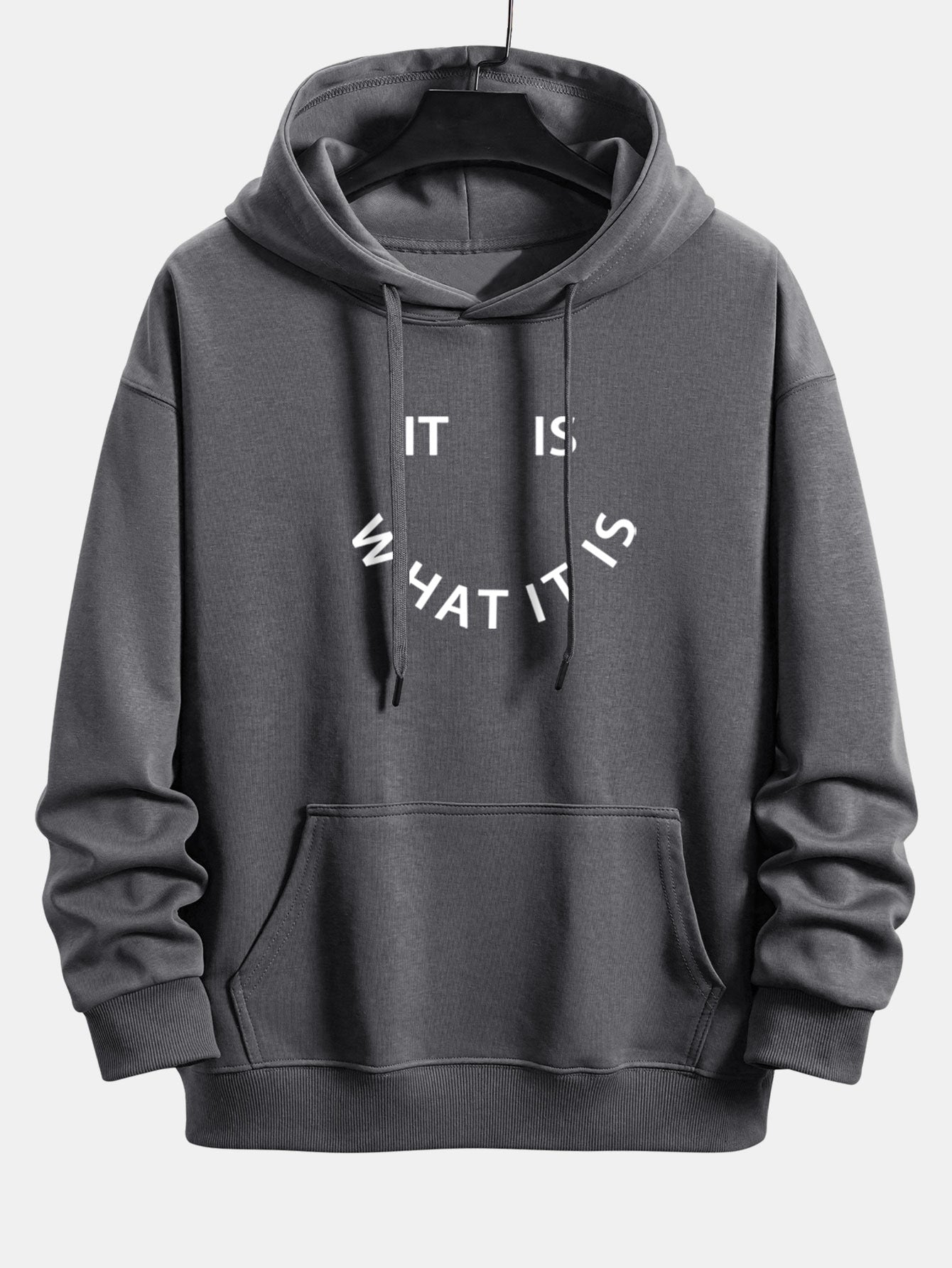 It Is What It Is Print Relax Fit Hoodie & Jogging Pants