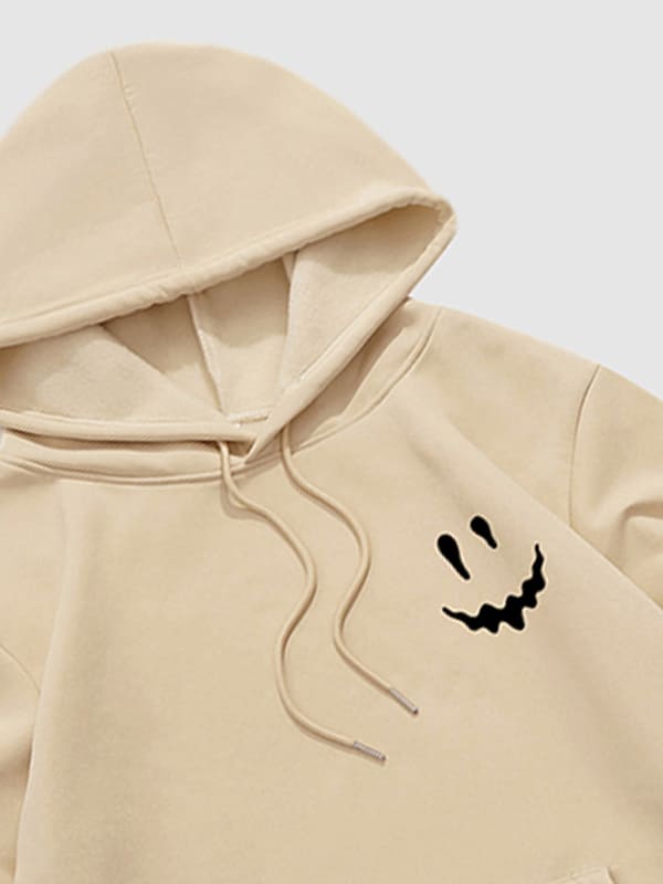 Men's Smiley Print Casual Hoodie