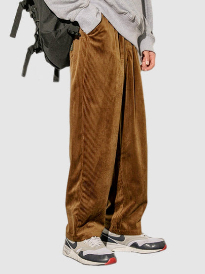 Men's Corduroy Loose Cargo Casual Pants