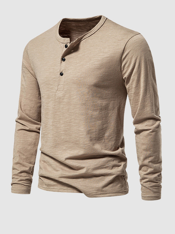 Men's Solid Color Basic Base Layer T-Shirt.